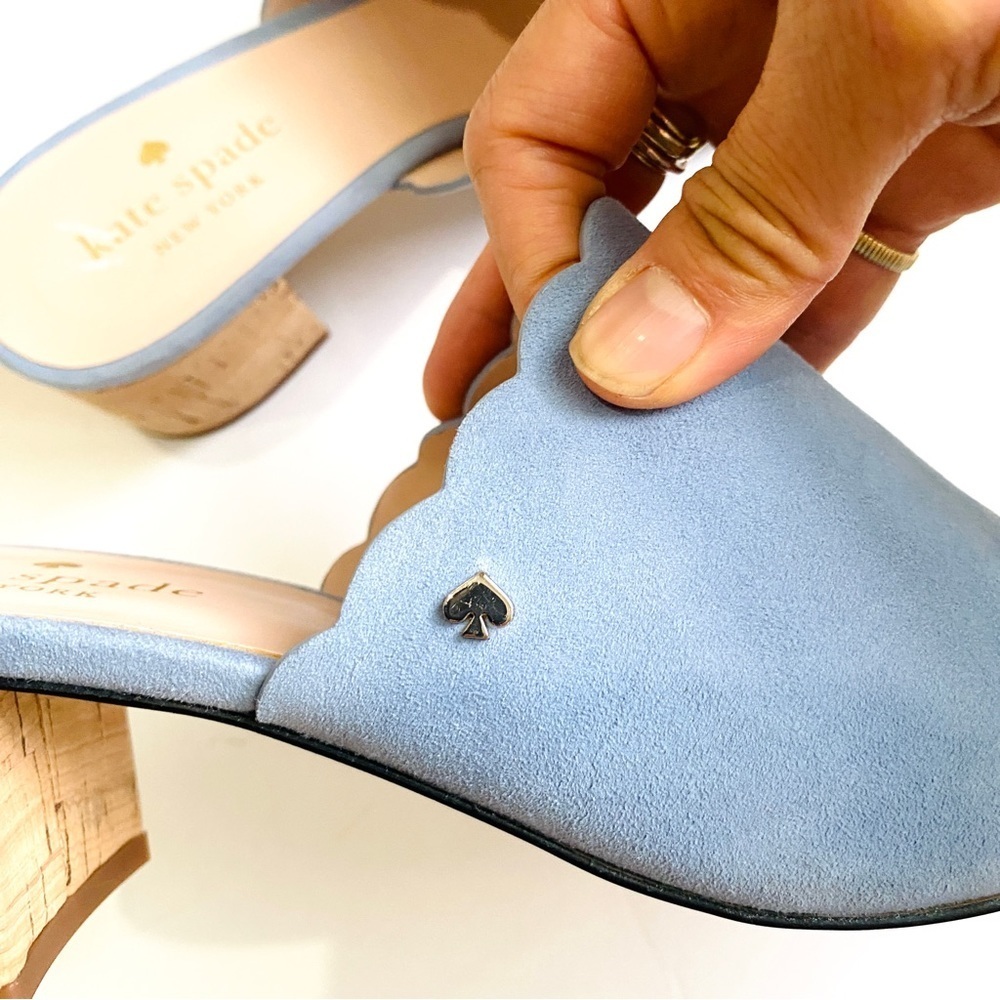 Kate Spade baby blue cork heels mules - Picture 4 of 7